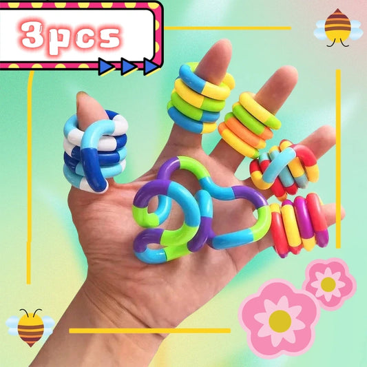  Rainbow Tangle Rope Twist sensory toys