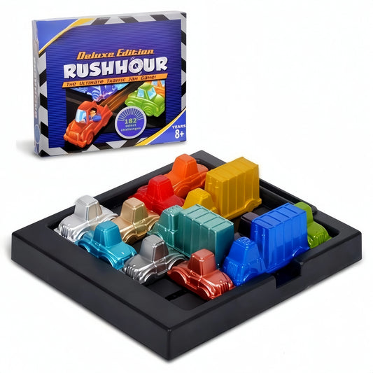 Traffic jam puzzle game developing cognitive and spatial skills.