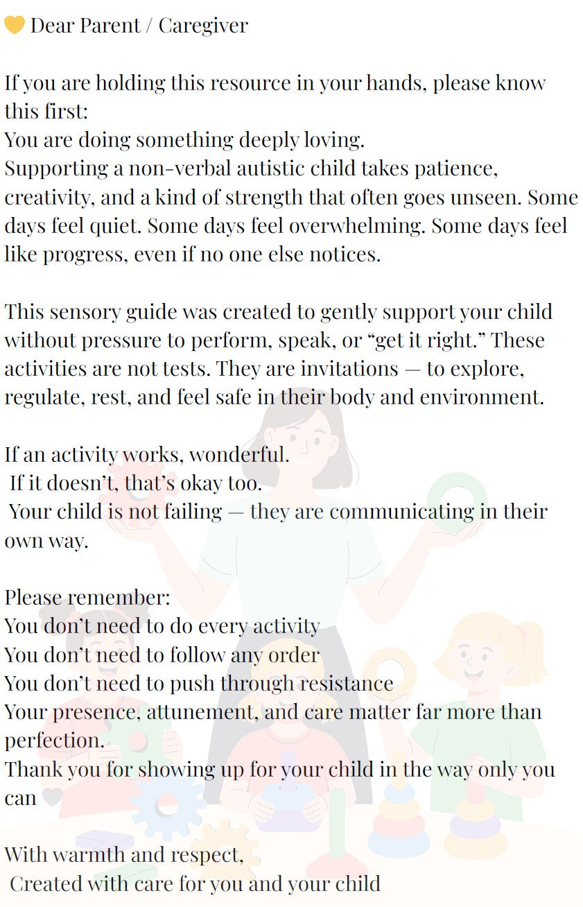 10 Sensory Activity Guide for Nonverbal Autistic Children Calm Play Ideas