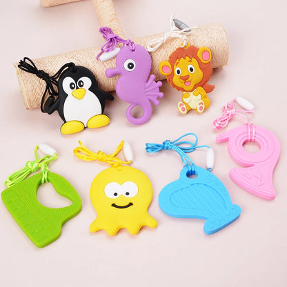 Silicone sensory chew necklace designed for kids with autism and ADHD, providing safe, soothing oral sensory input to help with focus, anxiety, and sensory needs.