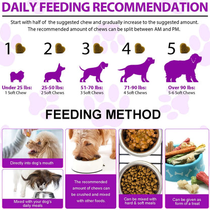  Soft chew dog supplements promoting healthy skin and shiny coat