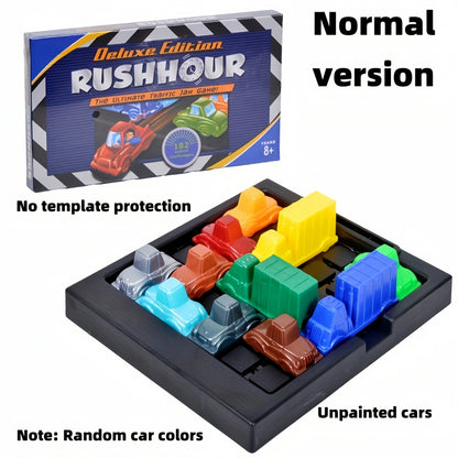 Close-up of traffic rush hour puzzle improving focus and problem-solving.