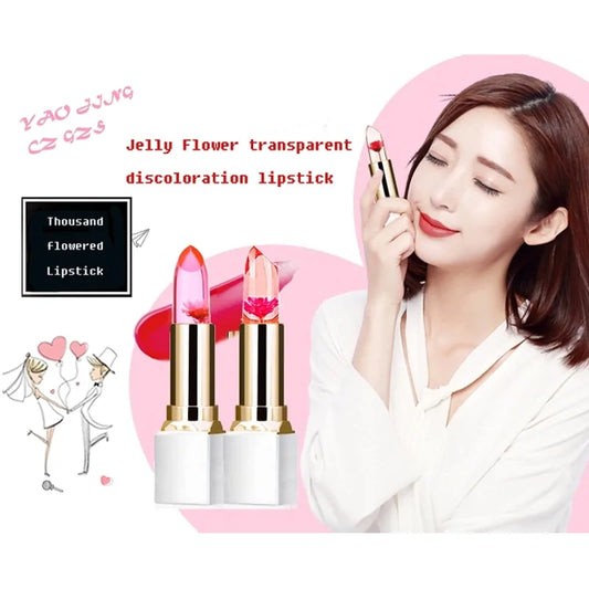 Flower Jelly Lipstick – Color-Changing & Hydrating Lipstick with Real Flowers